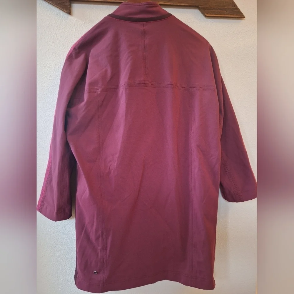 Lululemon Cocoon Car Coat Mid Length Snap Jacket Maroon Womens XS